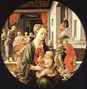 Fra Filippo Lippi Madonna and Child with Stories from the Life of St.Anne oil painting picture wholesale